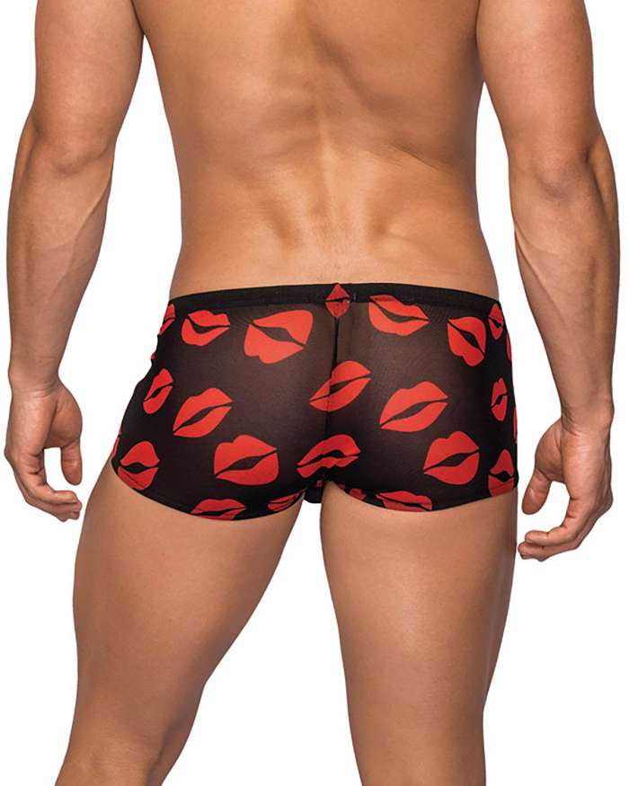 Male Power Kiss Me Stretch Mesh Mini Shorts