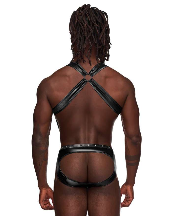 Male Power Faux Leather Uranus Suspender Jock Harness