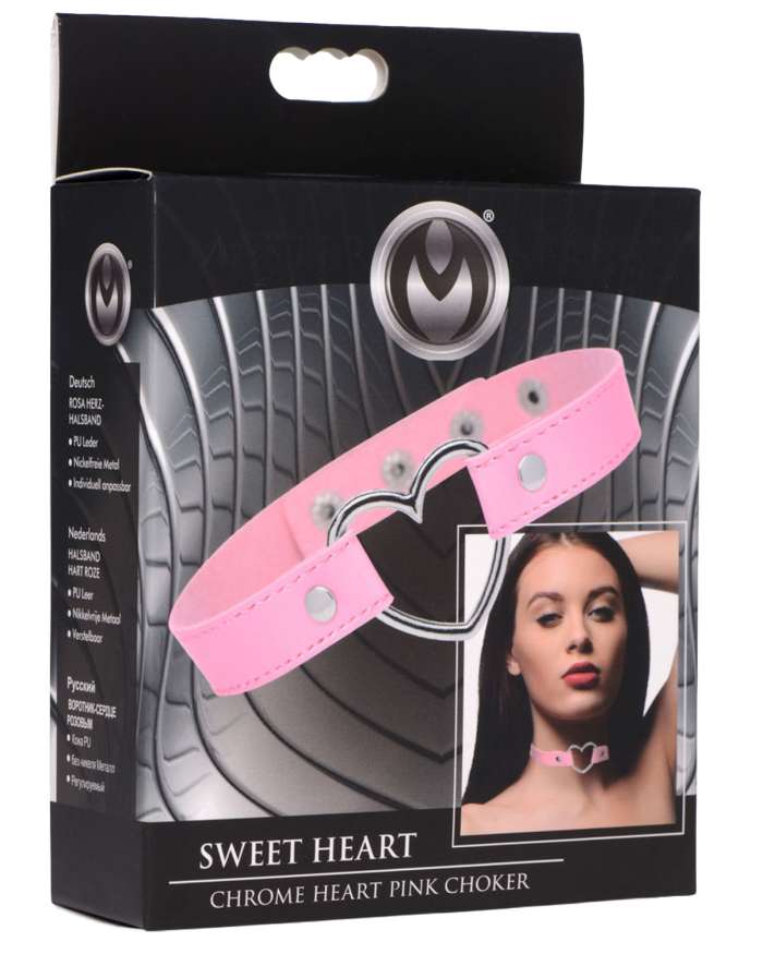 Master Series Chrome Heart Pink Choker