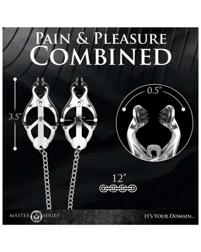 Master Series Primal Rubber Spiked Clover Nipple Clamps