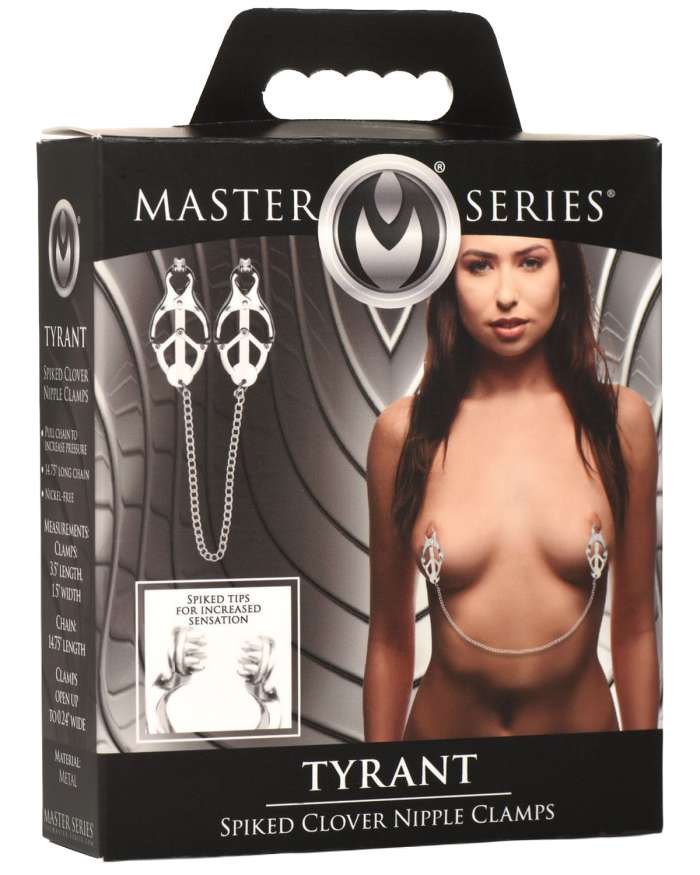 Master Series Tyrant Metal Spiked Clover Nipple Clamps
