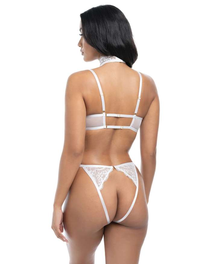 Oh La La Cheri Perla Lace Charm Bra, Panties & Collar Set