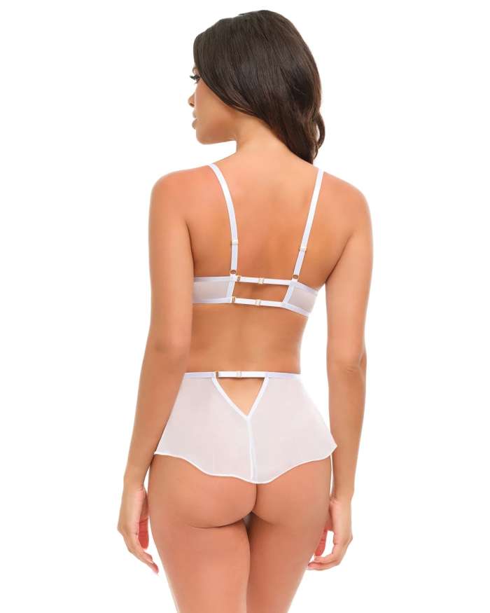 Oh La La Cheri Elena Sheer Embroidered Bra & Skirted G-String Set