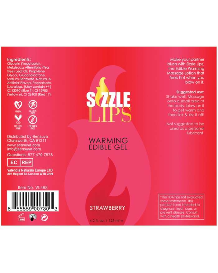 Sensuva Sizzle Lips Warming Edible Gel