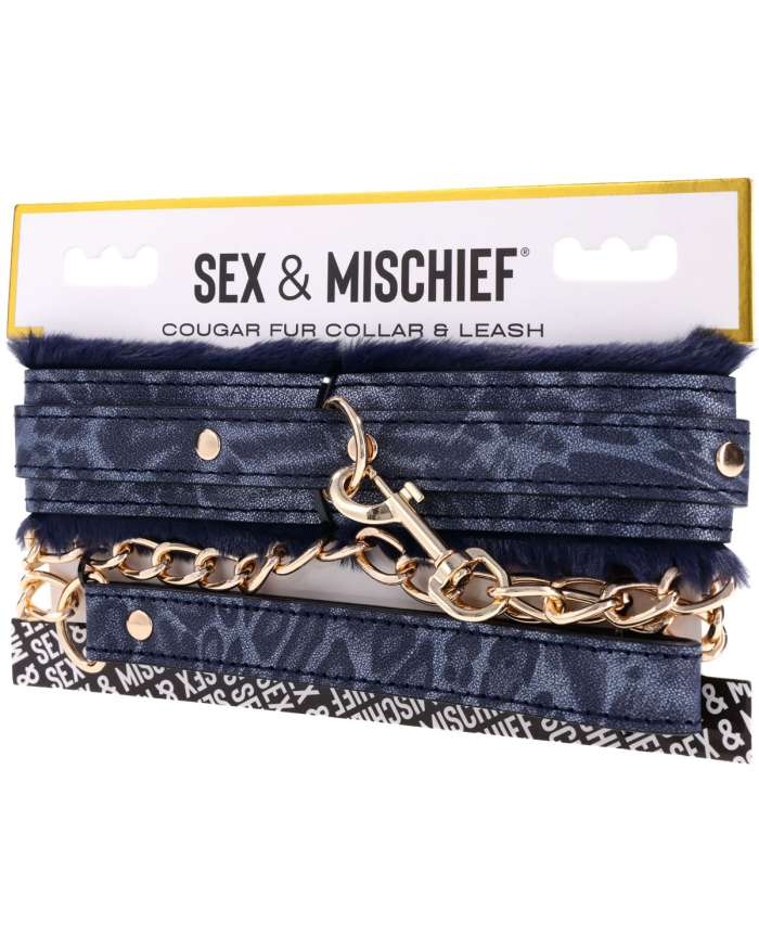 Sex & Mischief Cougar Fur Collar & Leash