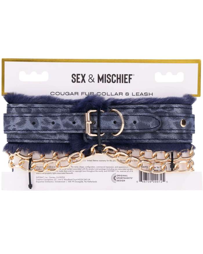 Sex & Mischief Cougar Fur Collar & Leash