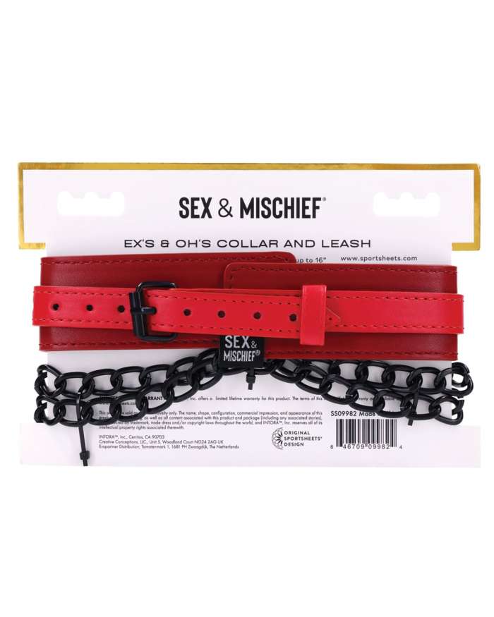 Sex & Mischief Ex's & Oh's Collar & Leash
