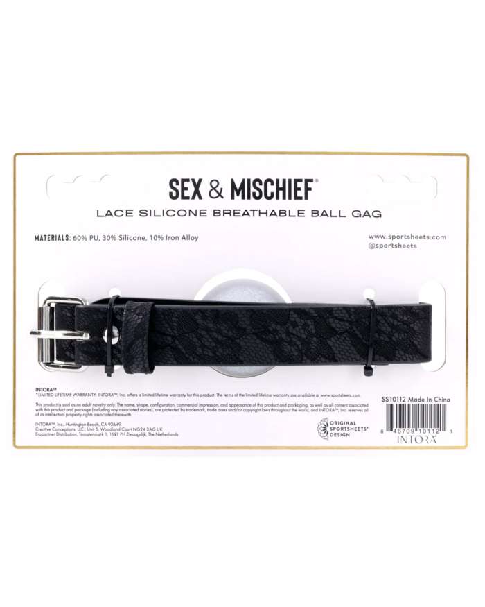 Sex & Mischief Lace Silicone Breathable Ball Gag