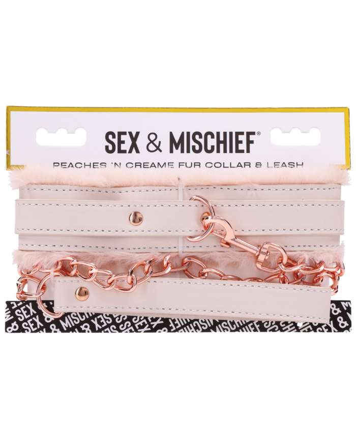 Sex & Mischief Peaches ‘n CreaMe Fur Collar & Leash