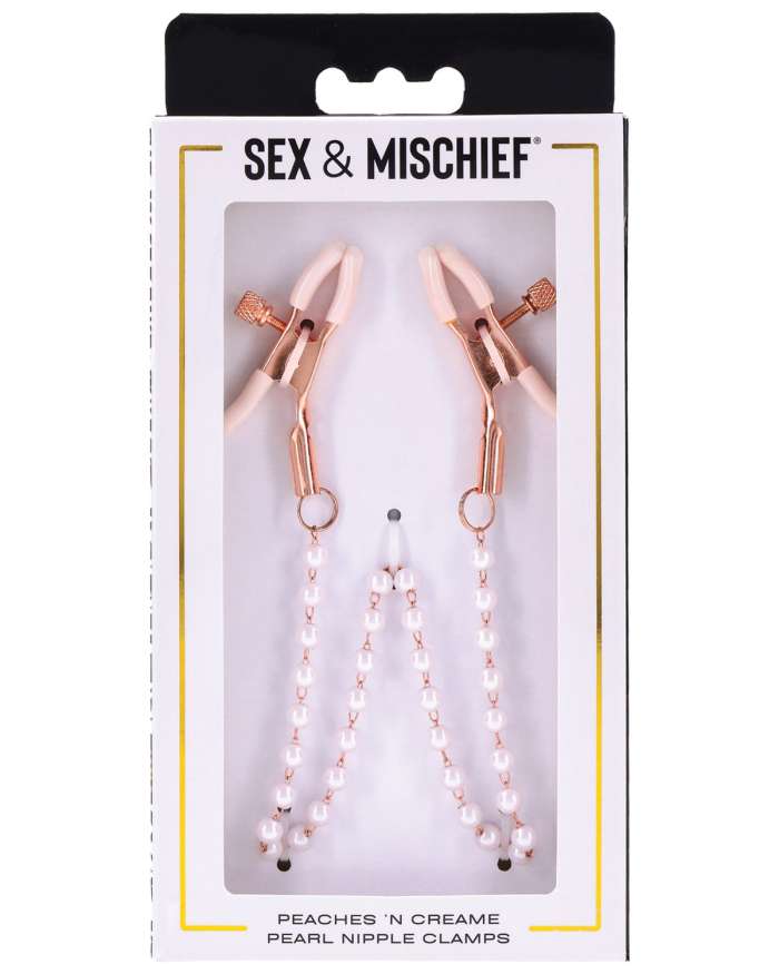 Sex & Mischief Peaches 'N CreaMe Pearl Nipple Clamps