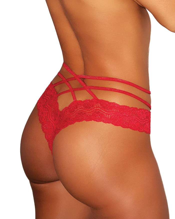 Shirley of Hollywood Stretch Lace Open-Front High-Waisted Panties