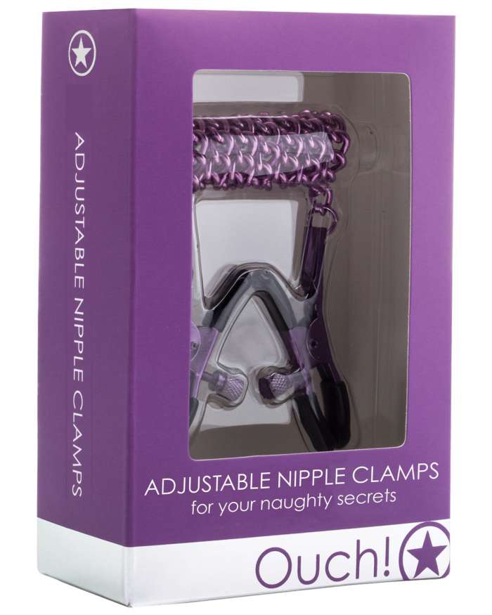 Shots Ouch Adjustable Nipple Clamps with Chain