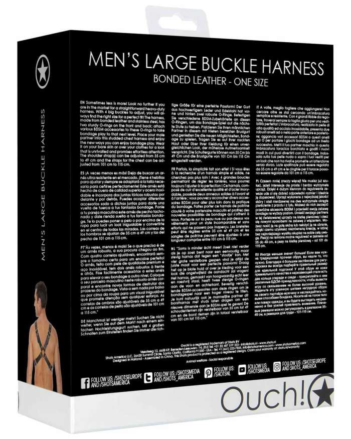 Shots Ouch Men's Large Buckle Harness