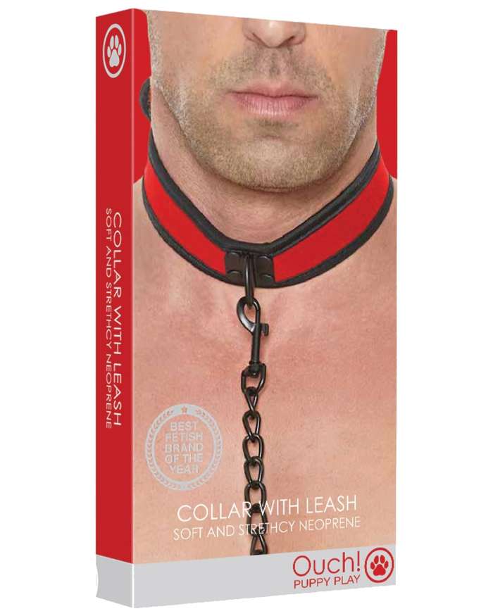 Shots Ouch! Puppy Play Puppy Collar with Leash