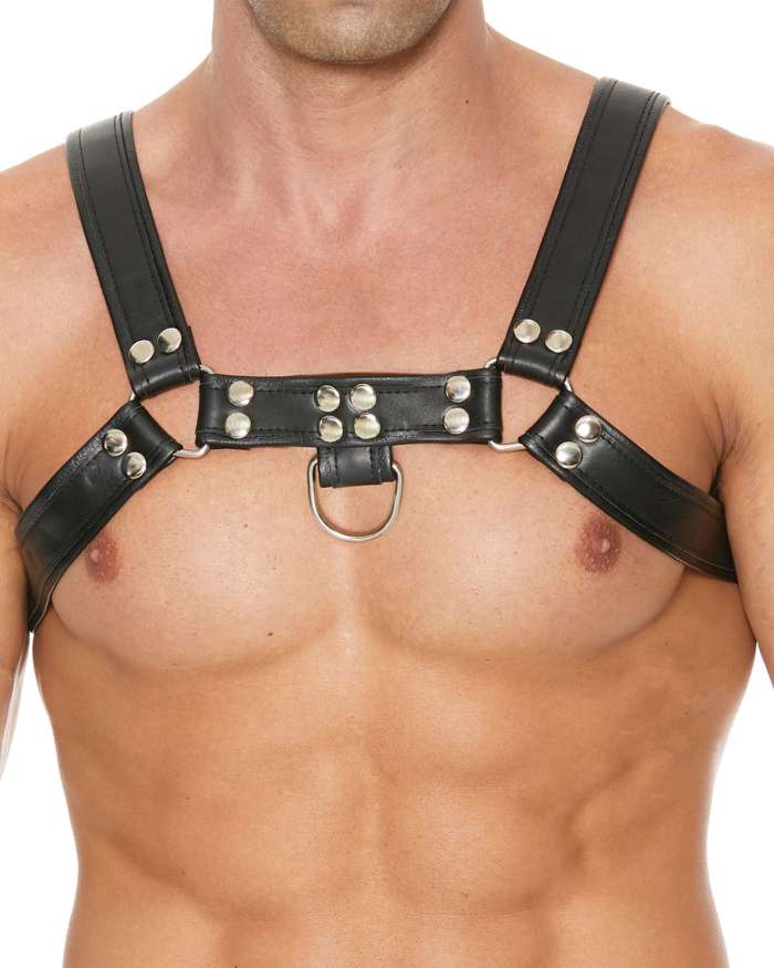 Shots Uomo Leather Chest Bulldog Harness