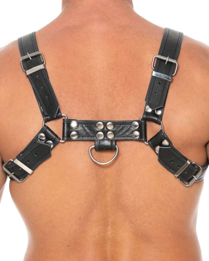Shots Uomo Leather Chest Bulldog Harness