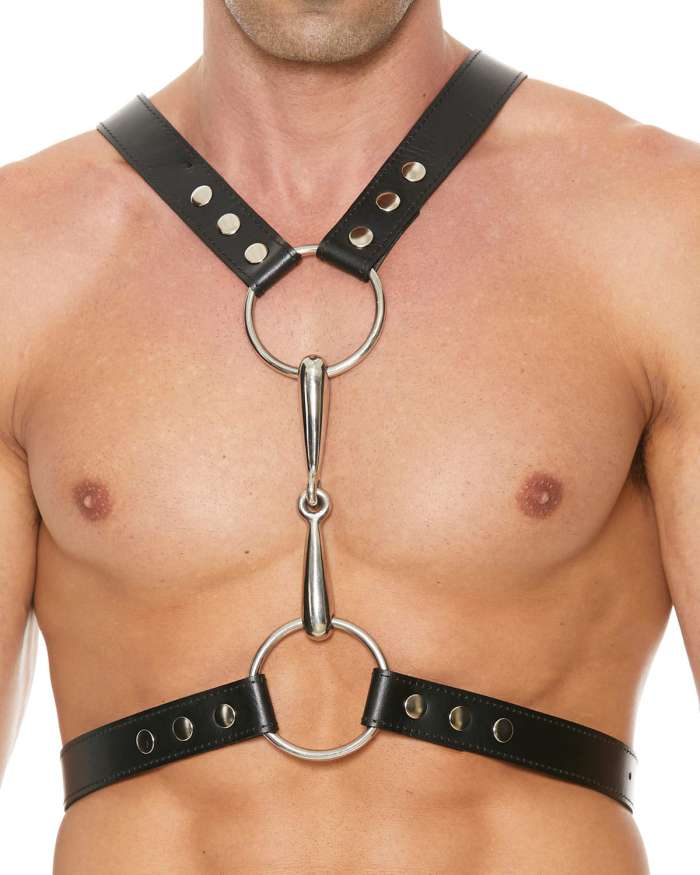 Shots Uomo Men’s Harness with Metal Bit