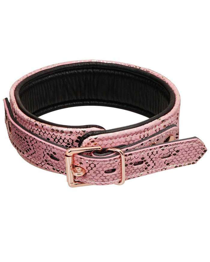 Spartacus Microfiber Pink Snake Print Collar & Leash