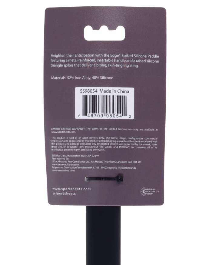 Sportsheets Edge Spiked Silicone Paddle with Insertable Handle