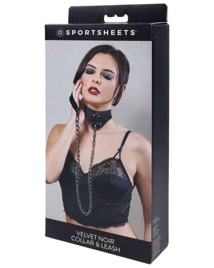 Sportsheets Velvet Noir Collar & Leash