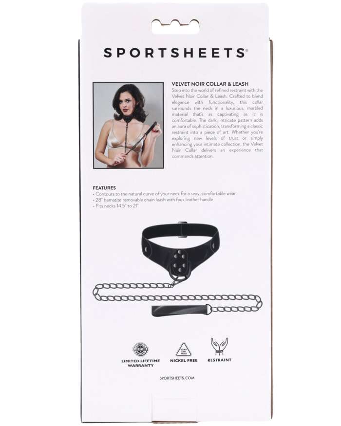 Sportsheets Velvet Noir Collar & Leash