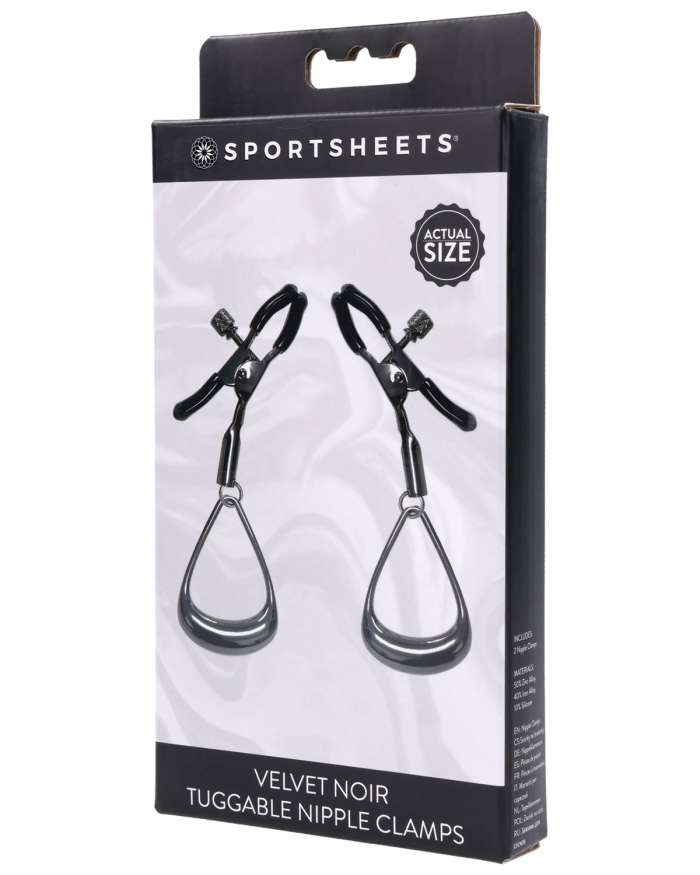Sportsheets Velvet Noir Tuggable Nipple Clamps
