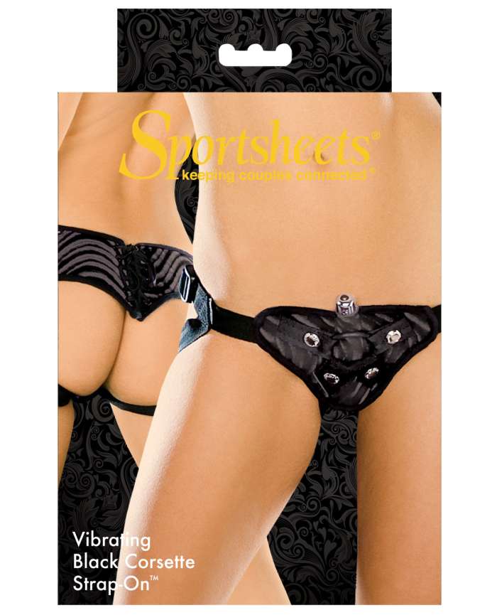 Sportsheets Vibrating Corsette Strap On Harness with Bullet