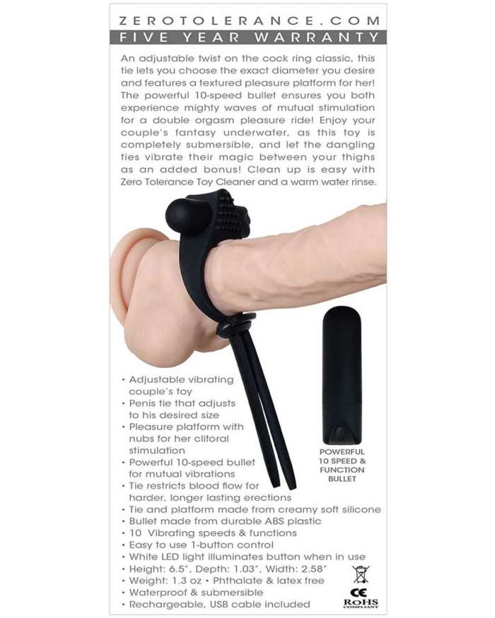 Zero Tolerance Black Tie Affair Cock Ring Tie