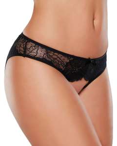 Allure Adore Kiss Mesh & Lace Floral Open Panties