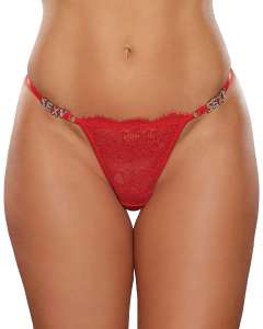 Allure 2 "SEXY" Accent Low-Rise G-String with Rhinestone Detail