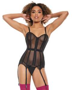 Coquette Hot Sheer Mesh Fully Boned Corset