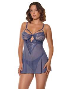 Coquette Twilight Fever Embroidered Floral Lace Babydoll