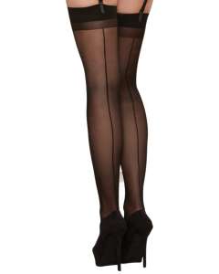 Dreamgirl Sheer Back-Seam Thigh High Stockings