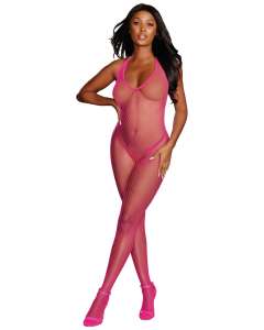 Dreamgirl Diamond Net Halter Crotchless Bodystocking