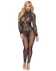 Dreamgirl Diamond Bling Fishnet High-Neck Bodystocking