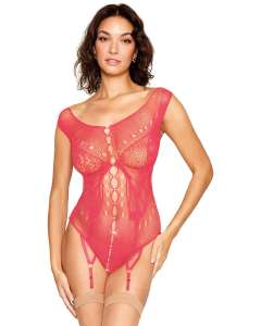 Dreamgirl Butterfly Rhinestone Open-Crotch Garter Teddy