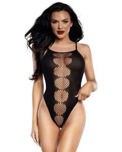 Dreamgirl Fishnet Peekaboo Panel Teddy