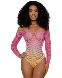 Dreamgirl Ombre Net Long-Sleeve Teddy