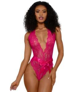 Dreamgirl Tiana Lace Teddy with Satin Tie