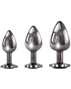 Evolved Black Gem Metal Anal Plug Set