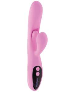 Evolved Push The Button Mid Shaft Bud Pushing Rabbit Vibrator
