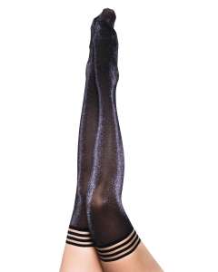 Kix'ies Kaylee Grey Shimmer Thigh High Stockings