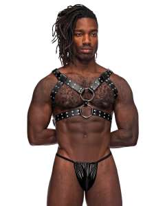 Male Power Gemini Double-Ring Faux Leather Harness