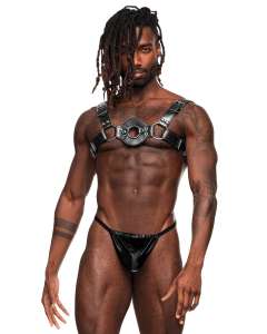 Male Power Libra PU Leather Chest Harness