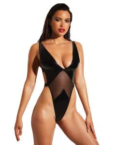 Oh La La Cheri Fetish Limitless Glossy Wet-Look Panels Teddy