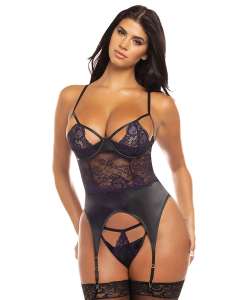 Oh La La Cheri Padded Shelf Cup Lace Overlay Merry Widow