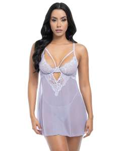 Oh La La Cheri Elsie Sheer Lace Strappy Cup Babydoll Set