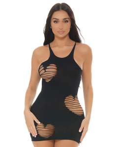Pink Lipstick Heart Rate Heart Cutout Mini Dress