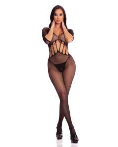 Pink Lipstick Amplify Crotchless Fishnet Bodystocking