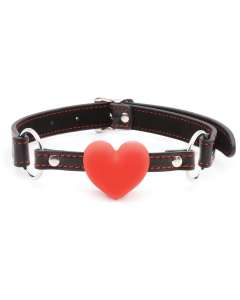 Plesur Heart Ball Gag with Red Hearts